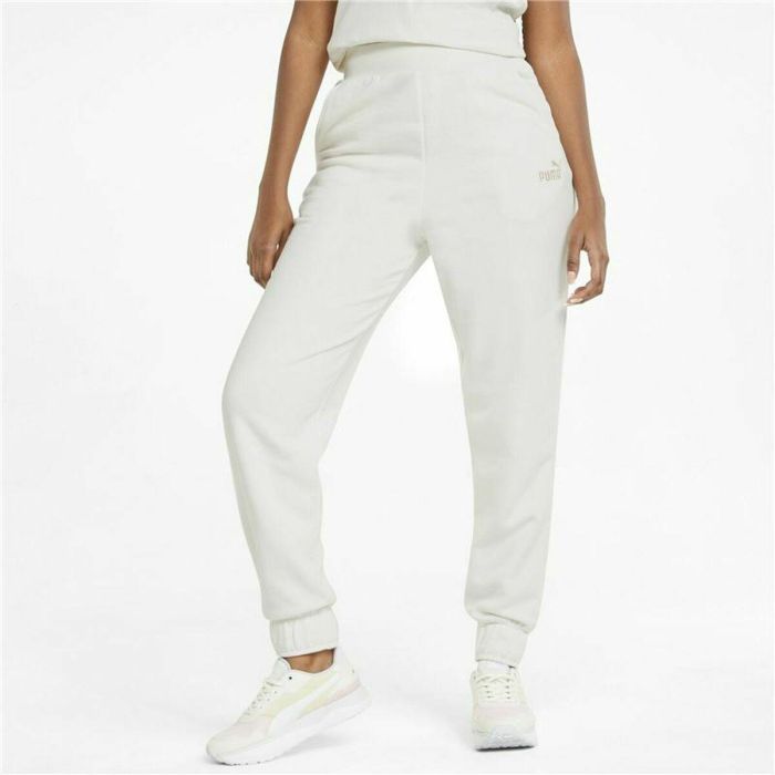 Pantalón Largo Deportivo Puma Embroidery High Montaña Blanco Mujer S 3