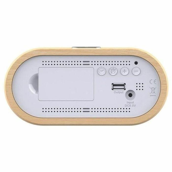 CGV CGV3322101306803 Reloj despertador ACUNA - 13068 con estructura de madera maciza 2