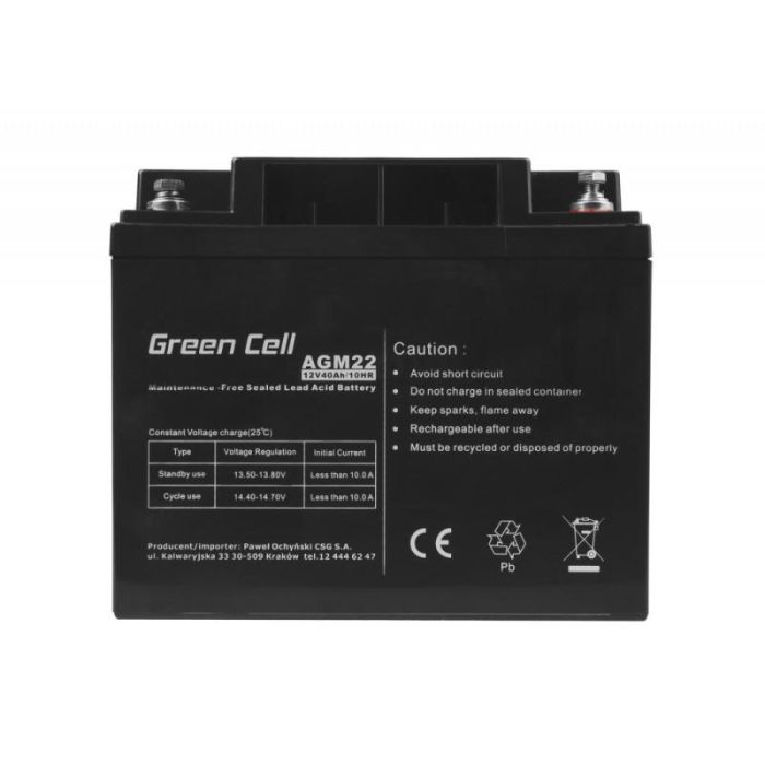 Green Cell AGM22 Batería AGM 12V 40Ah Sealed Lead Acid 4 Green Cell AGM22 Batería AGM 12V 40Ah Sealed Lead Acid 4