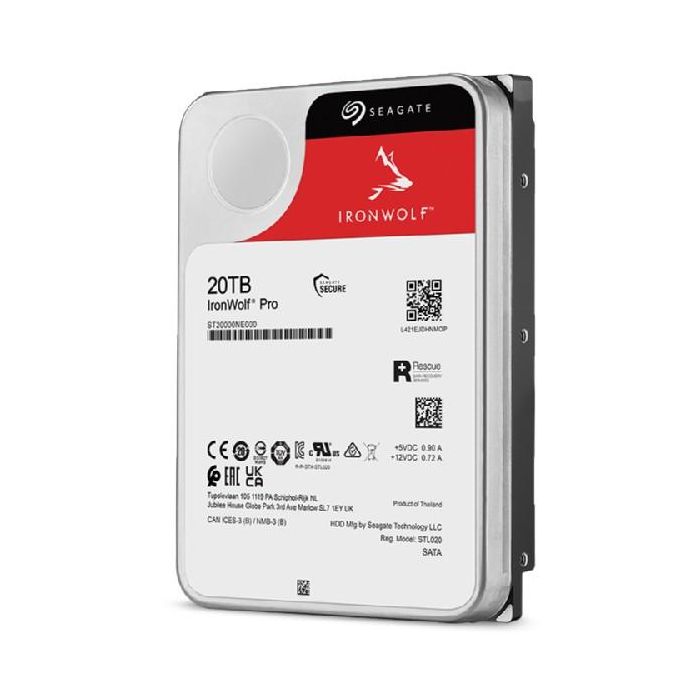 Seagate Disco Duro Interno IronWolf Pro 20 TB 3.5" 7200 RPM NAS 256 MB SATA 6 Gb/s 4