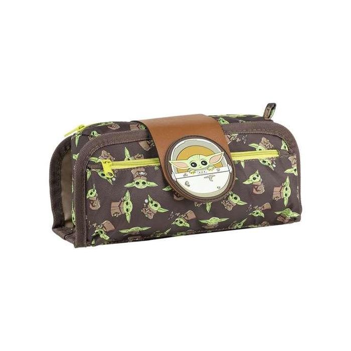 Cerdá Estuche Portatodo The Mandalorian Grogu con Velcro Marrón de Poliéster y Goma para Niños 3+ Años