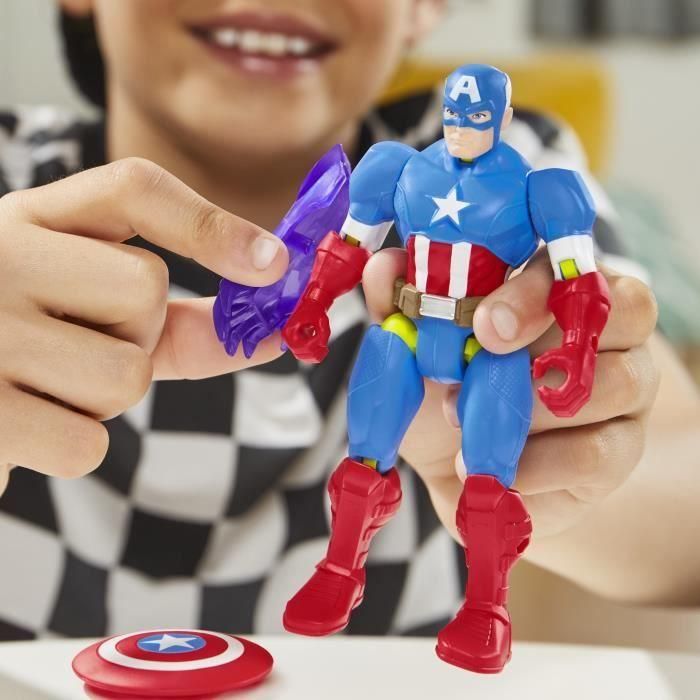 Figura de Capitán América de Marvel Avengers MixMashers para combinar y combinar con accesorios 4