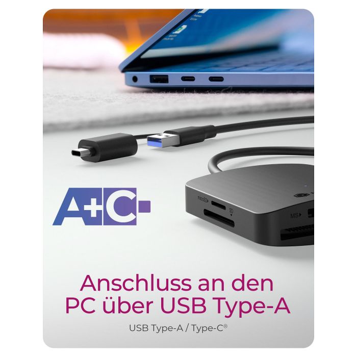 ICY BOX IB-CR302-CU3 Lector de Tarjetas USB 3.2 Gen 1 para CF, MS, MicroSD y SD, Aluminio Negro 6