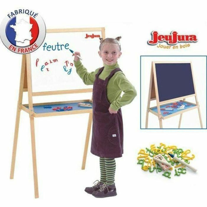 Jeujura Mesa Pizarra Creativa de Madera Doble Cara Magnética para Tiza y Marcador 105 cm Alto Bandeja y Patas Extraíbles Niños 2 Jeujura Mesa Pizarra Creativa de Madera Doble Cara Magnética para Tiza y Marcador 105 cm Alto Bandeja y Patas Extraíbles Niños 2