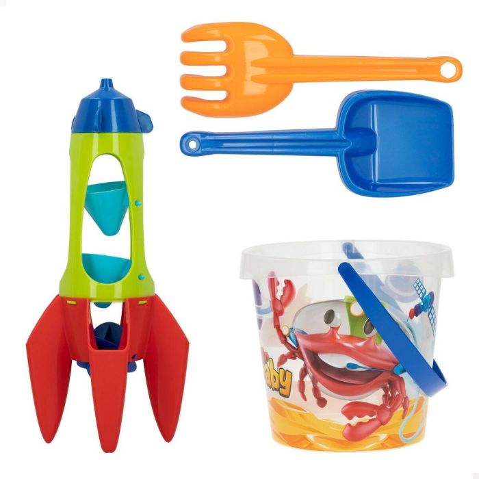 Set de Juguetes de Playa Colorbaby Mr Craby Ø 18 cm Polipropileno (16 Unidades) 3