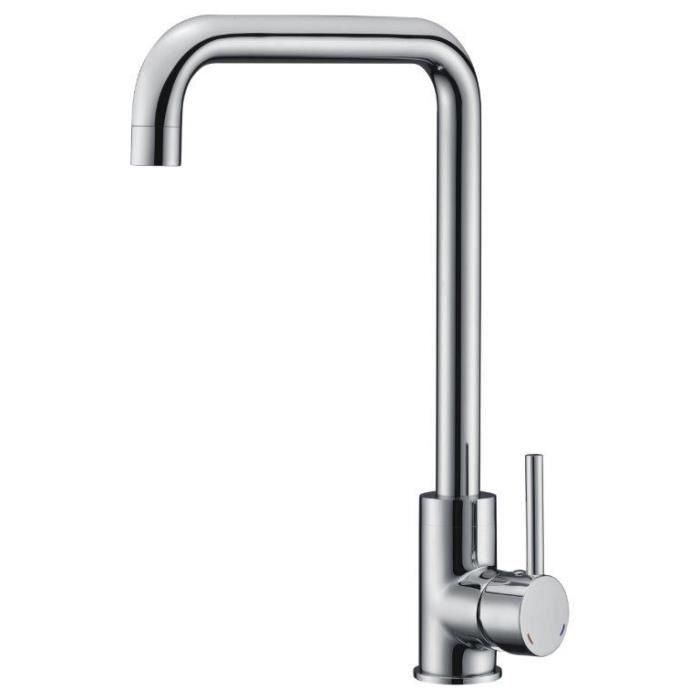 Grifo de cocina ROUSSEAU Kiloo - Sin ducha de mano - Gris cromo Grifo de cocina ROUSSEAU Kiloo - Sin ducha de mano - Gris cromo