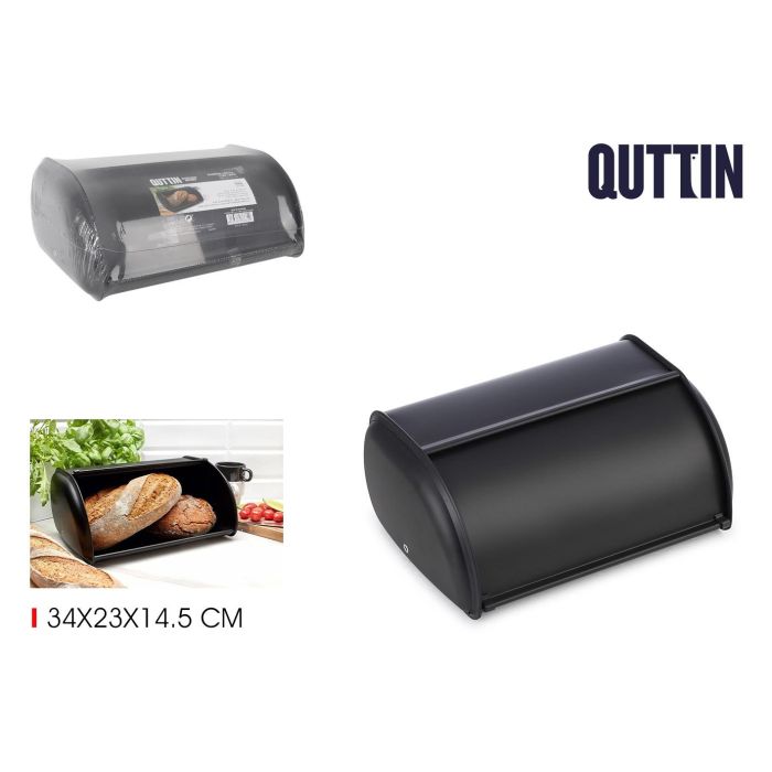 Panera de metal con tapa Quttin 34x23x14.5 cm (4 Unidades) Panera de metal con tapa Quttin 34x23x14.5 cm (4 Unidades)