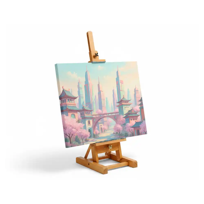 Liderpapel Caballete de Pintor de Sobremesa en Madera de Pino Barnizado, Certificado FSC, 34x16x13 cm 2