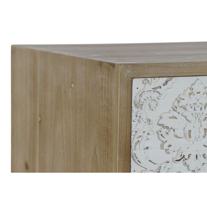 Mueble de TV DKD Home Decor 120 x 40 x 61 cm Abeto Natural Metal Blanco 2 Mueble de TV DKD Home Decor 120 x 40 x 61 cm Abeto Natural Metal Blanco 2