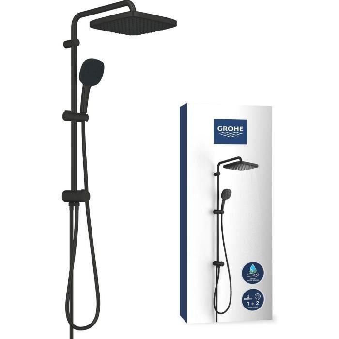 Columna de ducha con desviador manual - Ahorro de agua - GROHE Vitalio Comfort 250 - Negro mate - 266982431