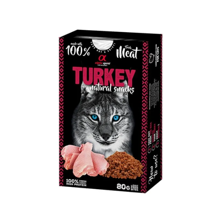 Alpha Spirit Spirit Feline Pavo Natural Snack 6x80 gr