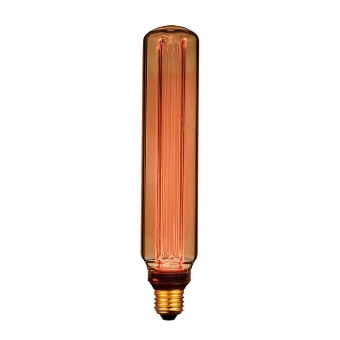 Fbright T60 Bombilla LED Decorativa Tubular E27 4W 200LM 1800K Luz Cálida Ámbar Vintage Cristal Ø60x300mm