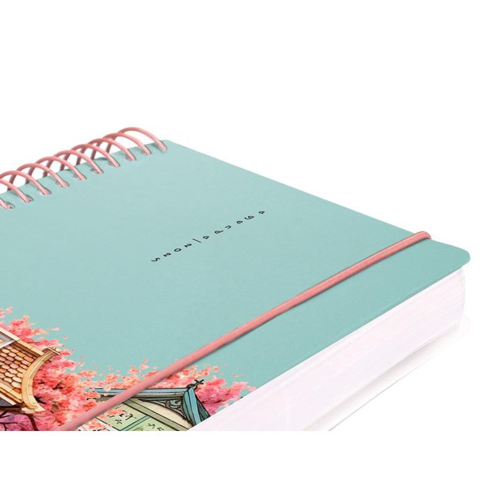 Agenda Espiral Liderpapel Santorini A6 2025 Dia Pagina Cherry Blossoms Papel 60 gr 6