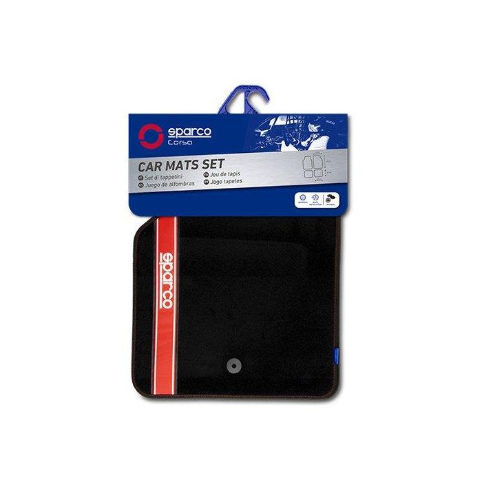 Sparco 03763BRS Alfombras de Moqueta Strada Universales Antideslizantes Negro/Rojo 1 Sparco 03763BRS Alfombras de Moqueta Strada Universales Antideslizantes Negro/Rojo 1