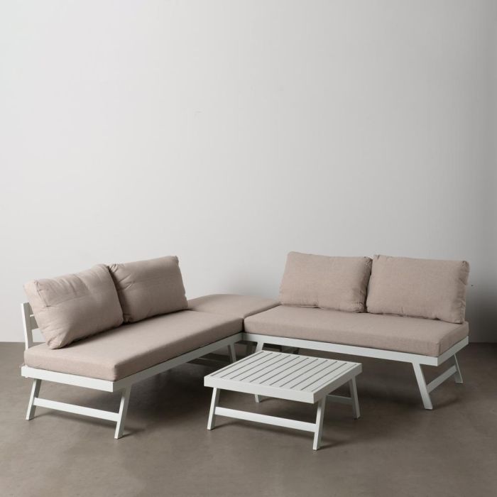 Conjunto Jardín Beige-Blanco Aluminio 1 cm