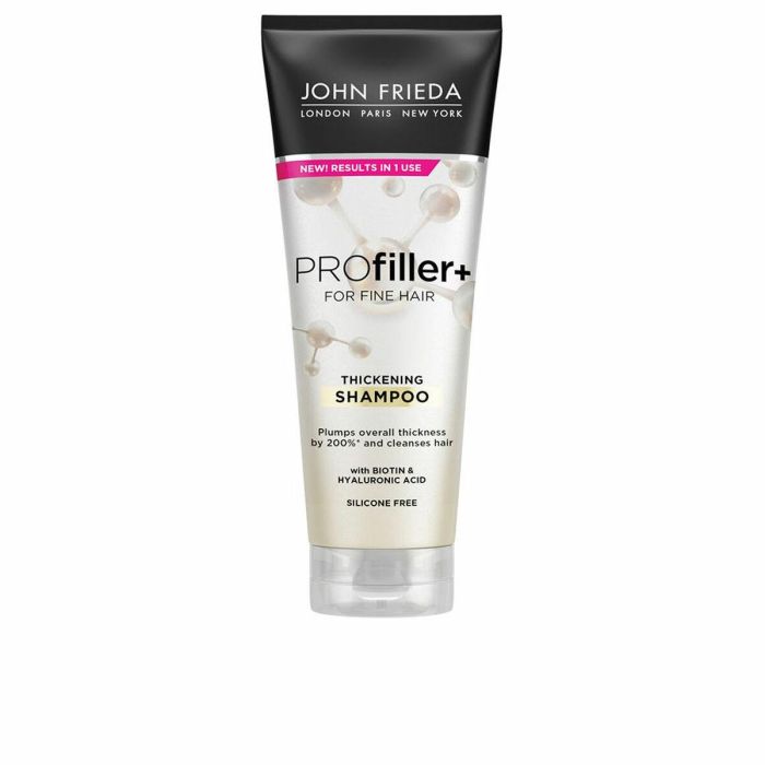 John Frieda PROFILLER+ Champú Densificador Volumen Cabello Fino con Biotina, Ácido Hialurónico, Sin Siliconas, Vegano 250 ml 1 John Frieda PROFILLER+ Champú Densificador Volumen Cabello Fino con Biotina, Ácido Hialurónico, Sin Siliconas, Vegano 250 ml 1