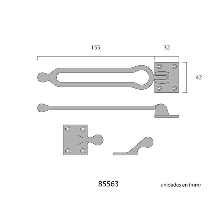 Edm Retenedor puerta latón níquel mate 3 cm plata mate 1 Edm Retenedor puerta latón níquel mate 3 cm plata mate 1