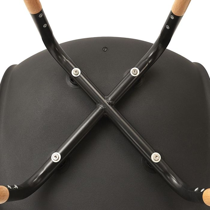 Home Deco Factory Silla Phenix Negra Essentiel - Estilo Escandinavo, Polipropileno y Hierro, 55x45.9x81.9 cm 5