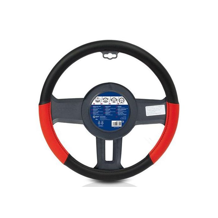 SPC Funda Volante Rojo-Negro CS10 SPC1102L Universal Antideslizante 100% Polyester 3