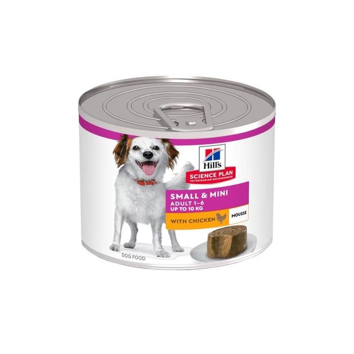 Hill's Alimento Húmedo Completo para Perros Adultos Razas Pequeñas y Mini (1-6 Años) Pollo Mousse 12 Latas de 200 g Hill's Alimento Húmedo Completo para Perros Adultos Razas Pequeñas y Mini (1-6 Años) Pollo Mousse 12 Latas de 200 g