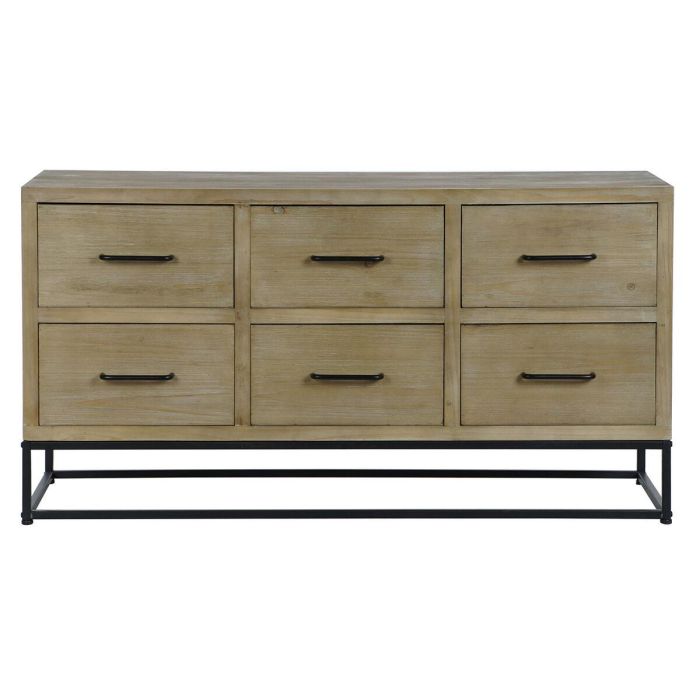 Aparador DKD Home Decor Negro Natural Metal Madera MDF 120 x 40 x 64 cm 2 Aparador DKD Home Decor Negro Natural Metal Madera MDF 120 x 40 x 64 cm 2