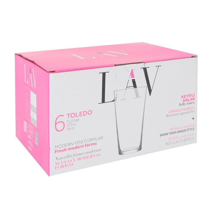 LAV Set 6 Vasos Toledo 470cc (4 Cajas)