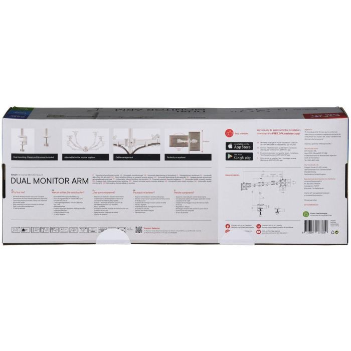 Soporte inteligente para monitor - UNO PARA TODOS - VESA 100 - Brazo doble - 13 y 32" - 8 kg máx. - Altura ajustable - Blanco 4 Soporte inteligente para monitor - UNO PARA TODOS - VESA 100 - Brazo doble - 13 y 32" - 8 kg máx. - Altura ajustable - Blanco 4