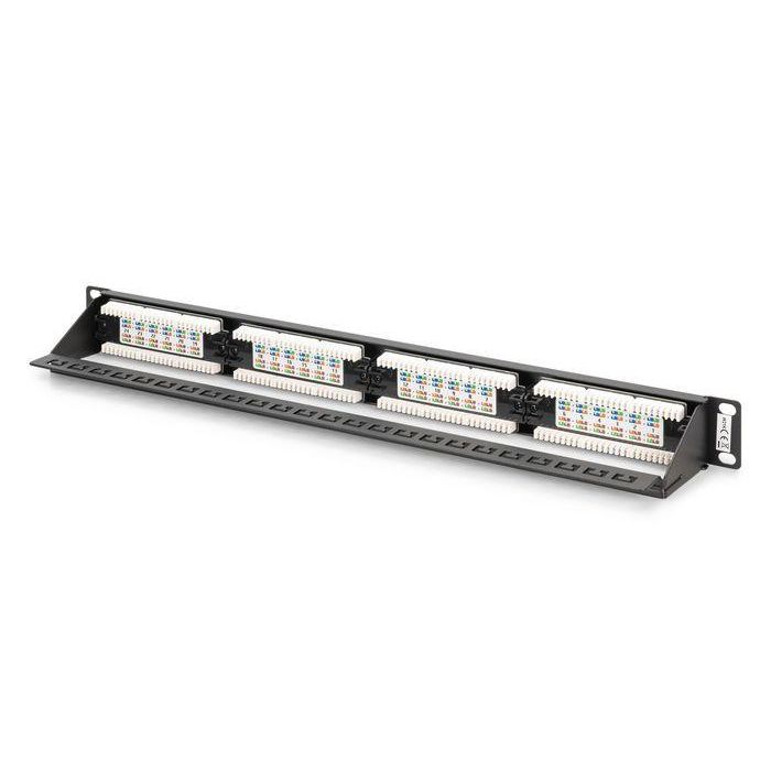 Digitus Panel de Parcheo CAT 6, 1U, Blindado RJ45 8P8C, Rendimiento Clase E hasta 250 MHz, Certificado UL, Carcasa de Acero 1