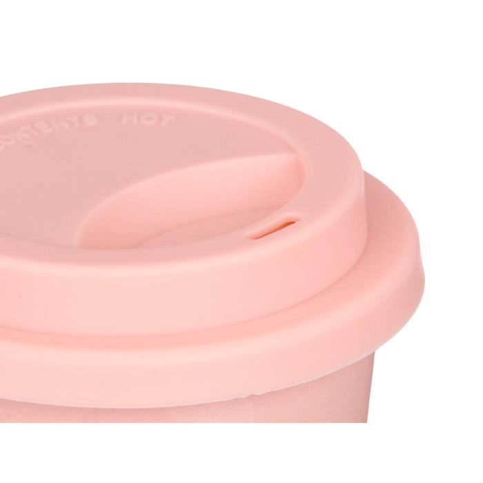 Vessia Vaso con Tapa de Silicona Rosa 360 ml - 15.8 x 11 x 10 cm (Set de 12)