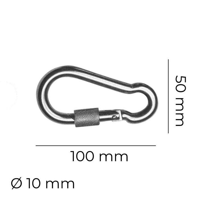 Mosqueton bombero zincado con seguro ø10mm x 10cm edm 1