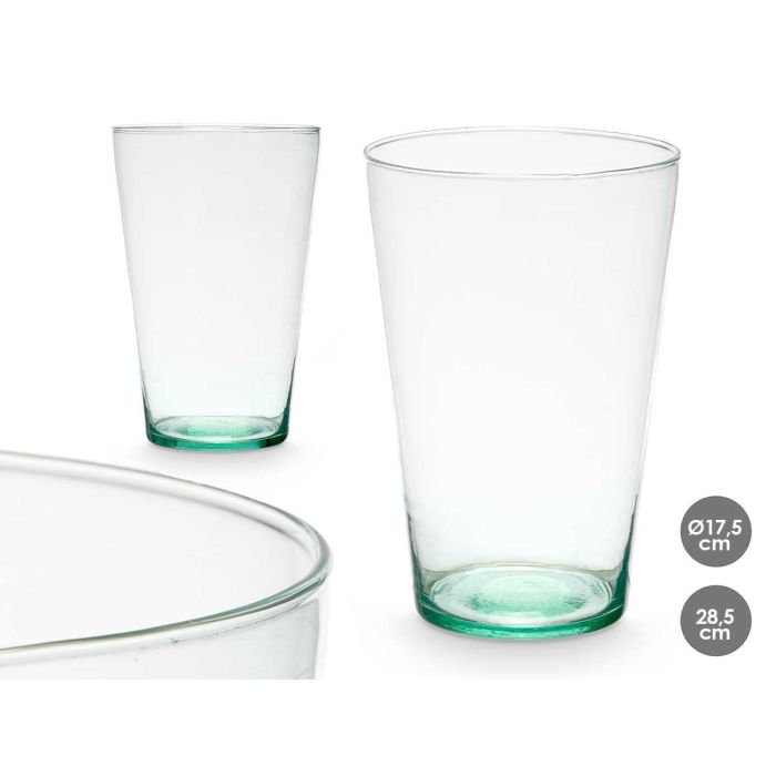 Jarron Vaso Conico Vidrio Reciclado 17.5X26.5Cm Giftdecor (4 Unidades) Jarron Vaso Conico Vidrio Reciclado 17.5X26.5Cm Giftdecor (4 Unidades)