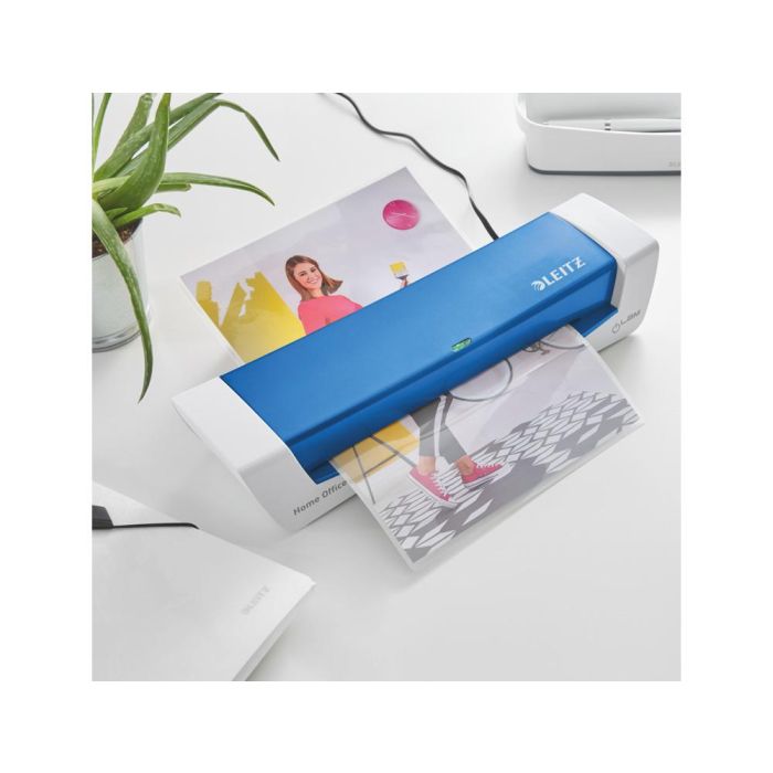 Plastificadora Leitz Ilam Home Office Din A4 2 Rodillos Hasta 125 Mc Color Blanco-Azul 1