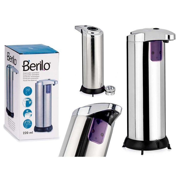 Dispensador con Sensor 220 ml Berilo - Acero Inoxidable, 7x18.5x11 cm (12 Unidades) Dispensador con Sensor 220 ml Berilo - Acero Inoxidable, 7x18.5x11 cm (12 Unidades)