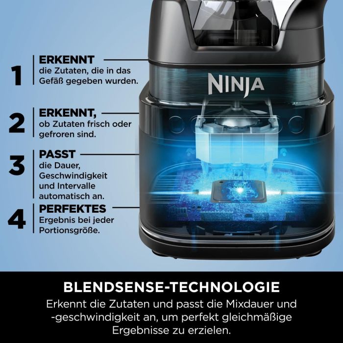 Ninja TB201EU Batidora de Vaso Detect Power Pro 1200W con Tecnología BlendSense y Jarra de 2.1L para Zumos y Purés 11