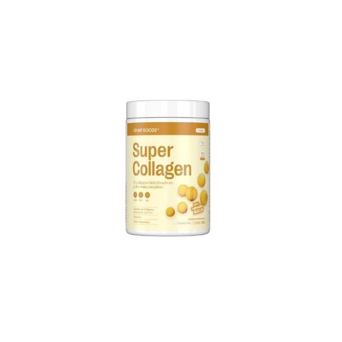 Super Collagen Colágeno Hidrolizado con Magnesio, Ácido Hialurónico y Vitaminas B, sabor Miel, 300g