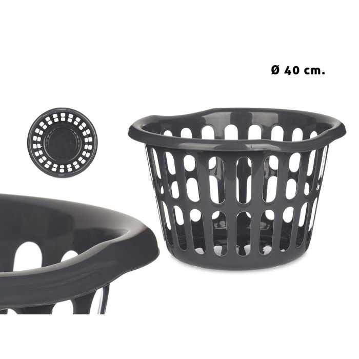Cesto Redondo 40Cm Diam Calado Antracita Kipit (18 Unidades) Cesto Redondo 40Cm Diam Calado Antracita Kipit (18 Unidades)