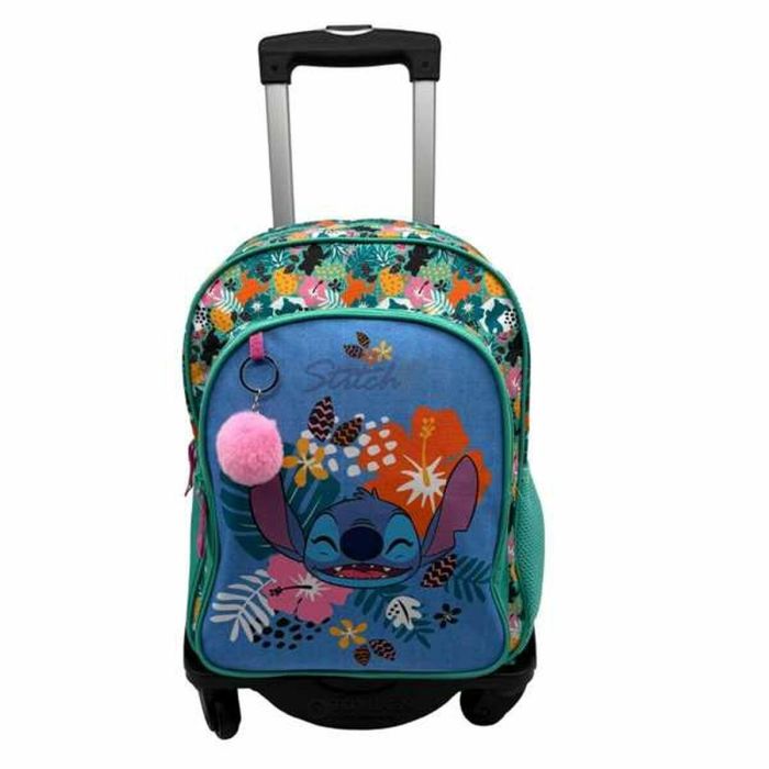 Toybags Mochila Primaria Stitch Tropical Doble Compartimento 44x30x20 cm + Carro Negro T963, Protector Lateral, 4 Ruedas 9 Toybags Mochila Primaria Stitch Tropical Doble Compartimento 44x30x20 cm + Carro Negro T963, Protector Lateral, 4 Ruedas 9