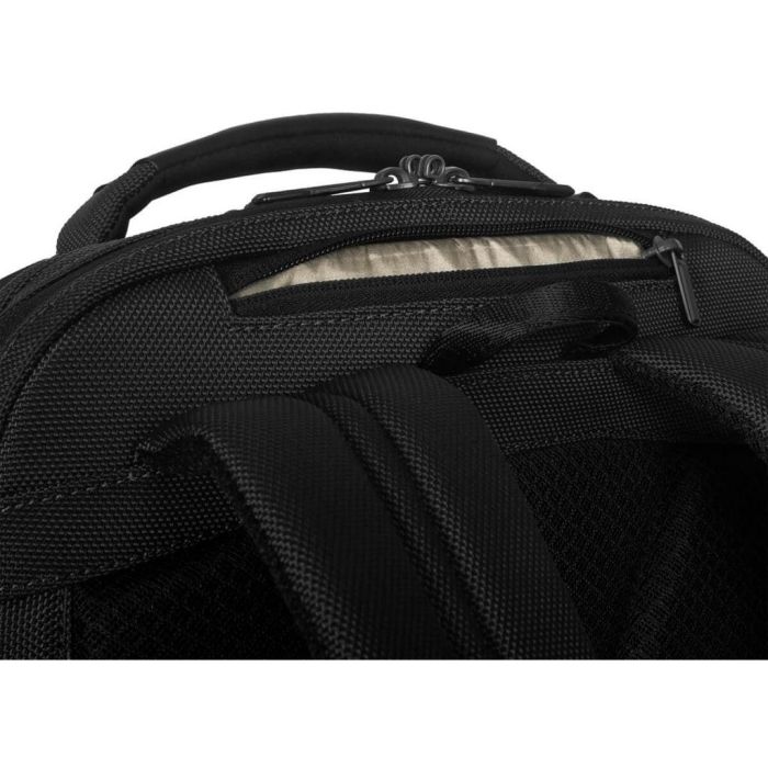 Targus HeritageLuxe Mochila de viaje para portátil 15-16 pulgadas Hombre Poliéster Negra con RFID y ventilación posterior 4