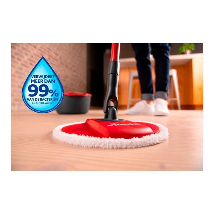 Vileda 161821 Fregona Giratoria Spin & Clean, Sistema de Limpieza con Rodillo Auto-Limpiante Mopa y Cubo Rojo/Negro Kit Completo 2 Vileda 161821 Fregona Giratoria Spin & Clean, Sistema de Limpieza con Rodillo Auto-Limpiante Mopa y Cubo Rojo/Negro Kit Completo 2
