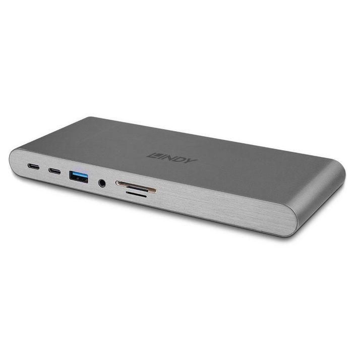 Lindy DST-Pro 5K XT Estación de Acoplamiento USB-C para Portátil, Pantalla Triple 4K / Sencilla 5K, Carga PD 100W, Aluminio 3