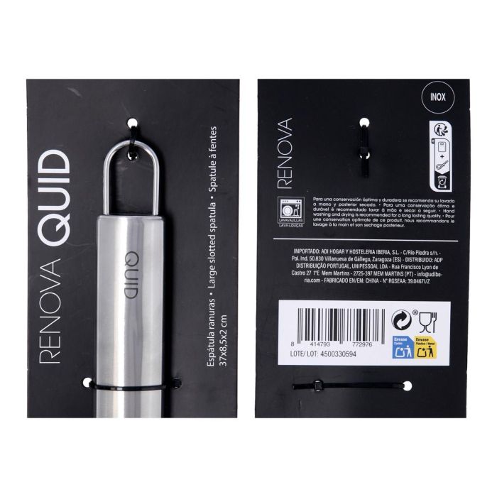 Espátula Larga y con Ranuras Acero Inox Renova Quid 37 cm (12 Unidades) 3 Espátula Larga y con Ranuras Acero Inox Renova Quid 37 cm (12 Unidades) 3