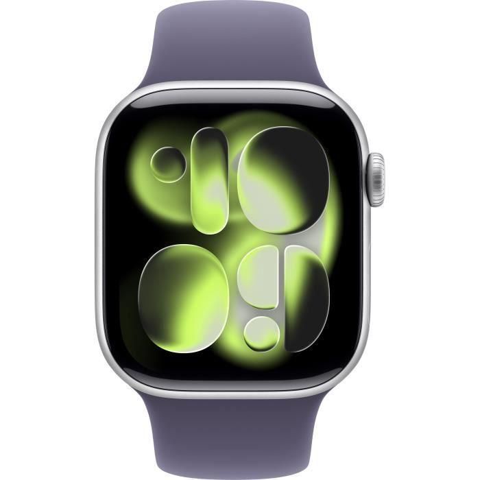 Apple Watch Series 11 GPS MEU64ZRA - Caja aluminio plateada 42 mm - Correa deportiva morado niebla S/M 1