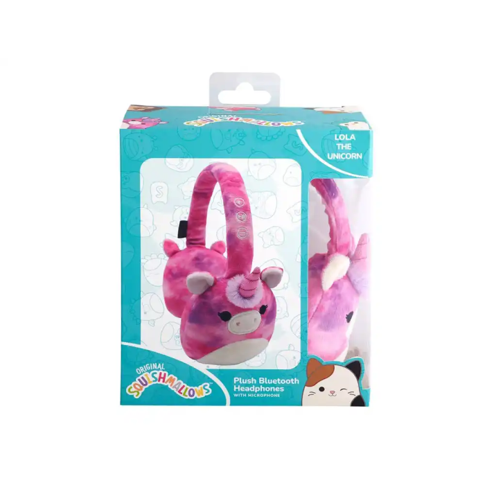 Wondee Auriculares Bluetooth de Peluche Squishmallows Lola para Niños Cómodos y Seguros Ajustables 3