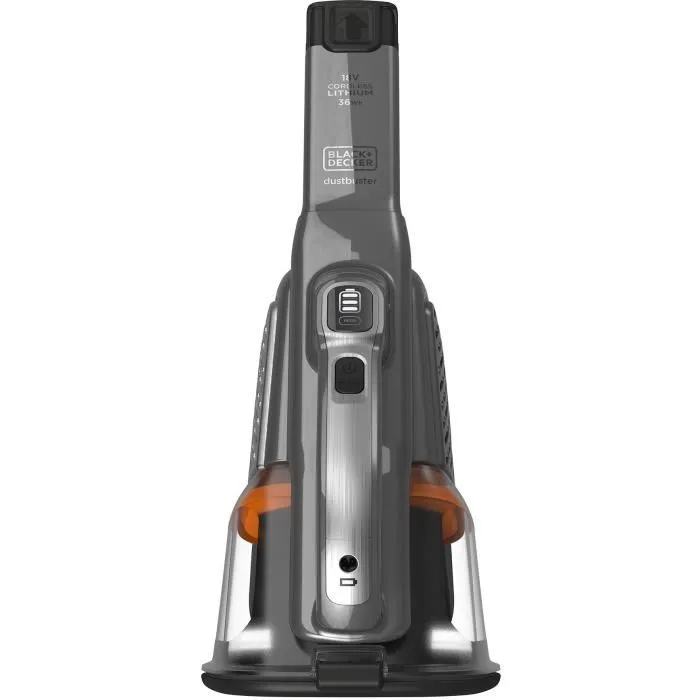 Black + Decker Aspirador de mano BHHV520JF-QW Dustbuster Lithium 18V 2 velocidades Autonomía 40min Titanio plateado negro 1