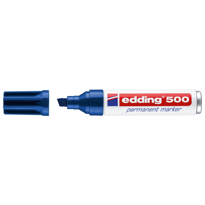 Edding Marcador Permanente 500 Azul (Set de 10) Punta Biselada 2-7 mm (Set de 10) 1