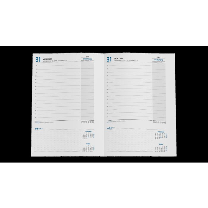 Agenda 2026 Roma D/P 15X21 Negra con Espiral Castellano Ingraf 356409 1