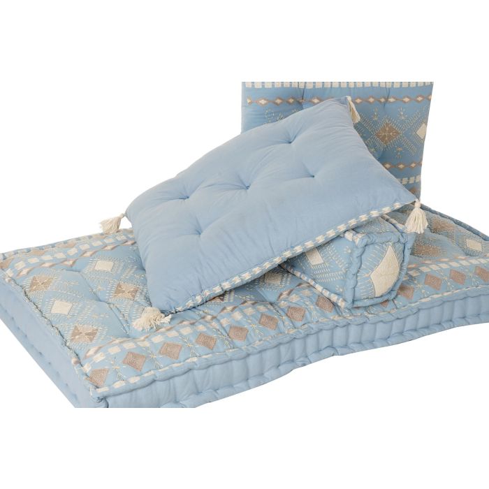 DKD Home Decor Sillón Azul Celeste 150x74x14 cm Set de 4 Algodón 3