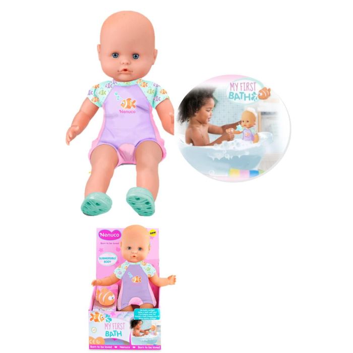 Nenuco NFN88 Muñeca Bebé Mi Primer Baño con Pez, 35 cm, A partir de 10 meses 3
