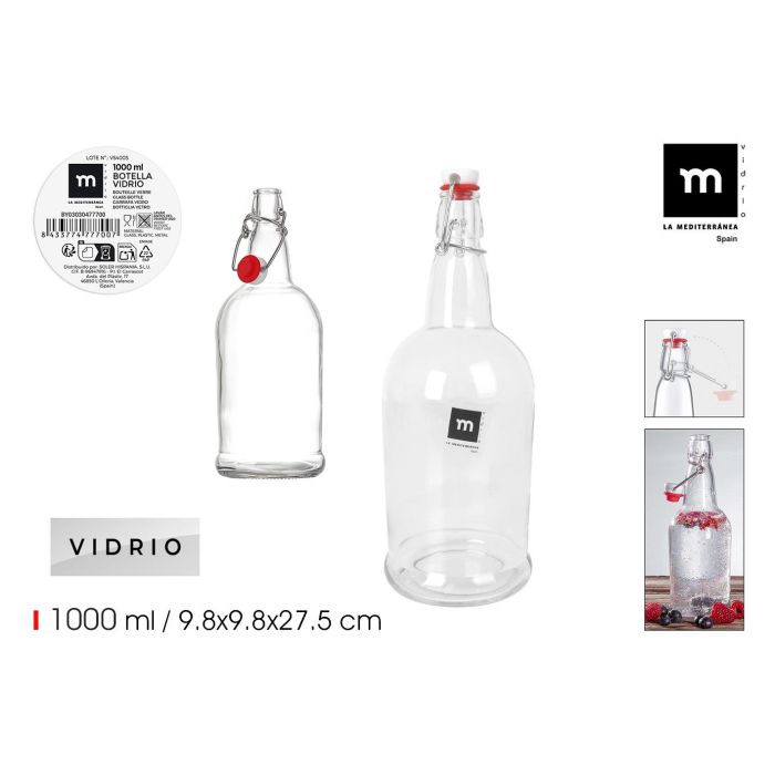 Botella hermética 1000 ml La Mediterranea (12 Unidades) Botella hermética 1000 ml La Mediterranea (12 Unidades)
