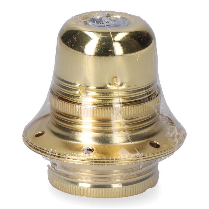 Portalámparas e27 metálico, 100 W 250 v, dorado, ø60 x 40 mm (retractilado) Portalámparas e27 metálico, 100 W 250 v, dorado, ø60 x 40 mm (retractilado)
